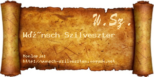Wünsch Szilveszter névjegykártya